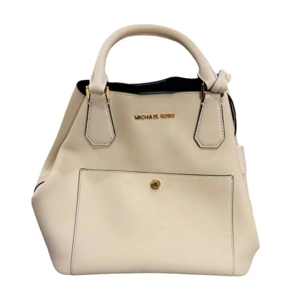 Michael Kors Off White Leather Greenwich Tote